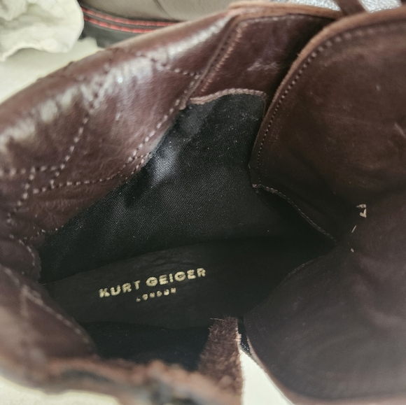 Mens Kurt Geiger Brown Leather Hiking Dress Casual Boots Size 12 / EU 46 - Picture 11 of 14